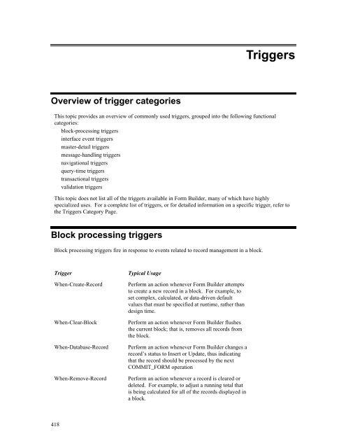 Oracle Forms Developer – Form Builder Reference, Volume 1