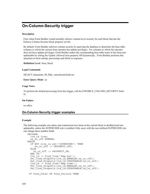 Oracle Forms Developer – Form Builder Reference, Volume 1