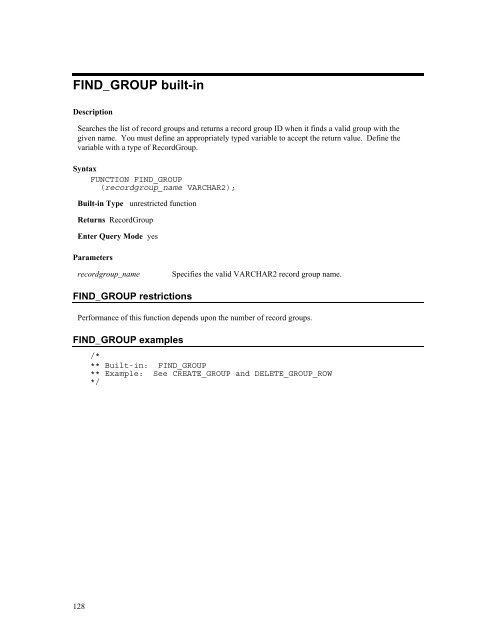 Oracle Forms Developer – Form Builder Reference, Volume 1