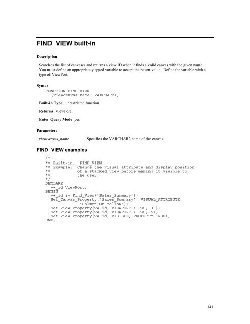 Oracle Forms Developer – Form Builder Reference, Volume 1