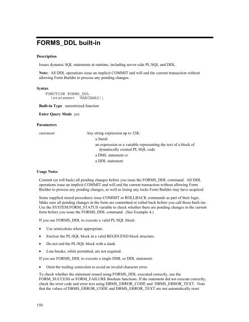 Oracle Forms Developer – Form Builder Reference, Volume 1