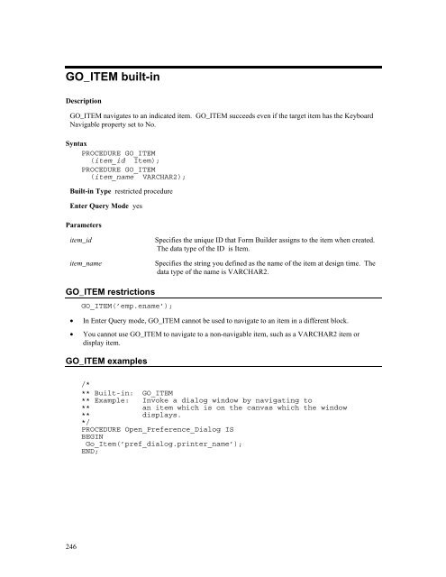 Oracle Forms Developer – Form Builder Reference, Volume 1