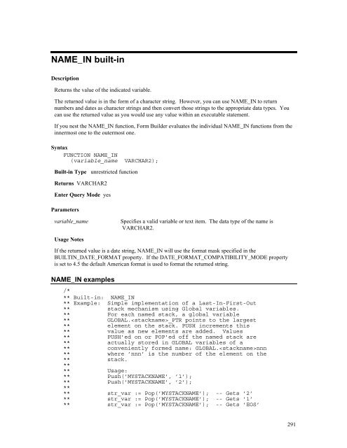 Oracle Forms Developer – Form Builder Reference, Volume 1