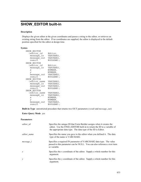 Oracle Forms Developer – Form Builder Reference, Volume 1