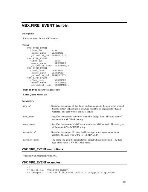 Oracle Forms Developer – Form Builder Reference, Volume 1