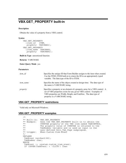 Oracle Forms Developer – Form Builder Reference, Volume 1