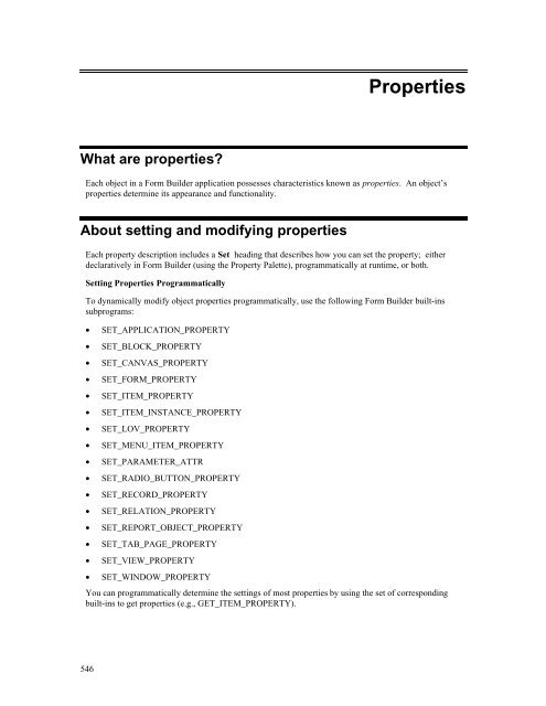 Oracle Forms Developer – Form Builder Reference, Volume 1