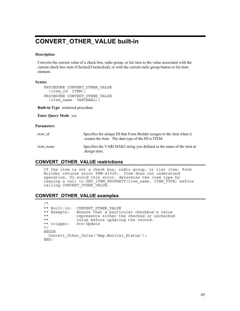 Oracle Forms Developer – Form Builder Reference, Volume 1