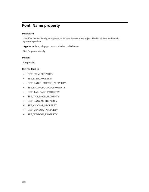 Oracle Forms Developer – Form Builder Reference, Volume 1