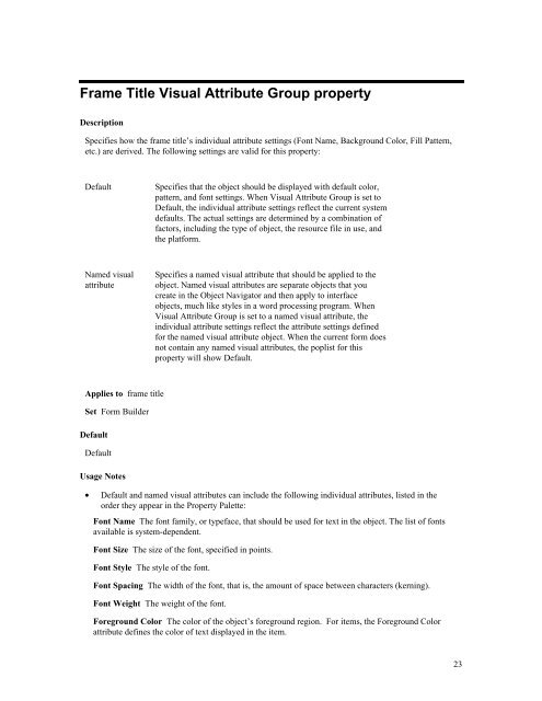 Oracle Forms Developer – Form Builder Reference, Volume 1