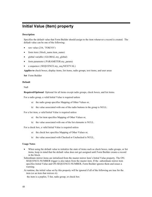 Oracle Forms Developer – Form Builder Reference, Volume 1