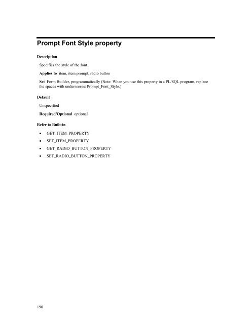 Oracle Forms Developer – Form Builder Reference, Volume 1