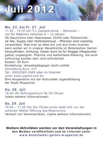 Jahresprogramm 2012 - Stadt Wuppertal