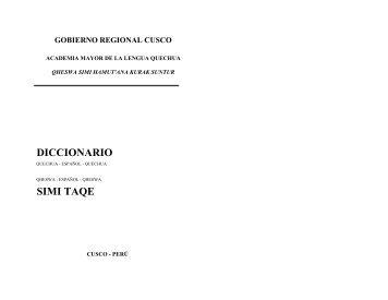 Diccionario: Quechua - Español - Quechua, Simi Taqe: Qheswa ... - illa