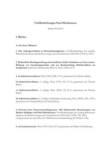 werke homepage 28.2.2011 - Institut für Zivilverfahrensrecht