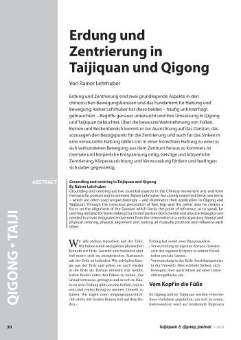 Erdung und Zentrierung in Taijiquan und Qigong QIGONG • TAIJI