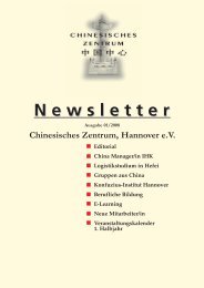 Newsletter - Chinesisches Zentrum, Hannover eV