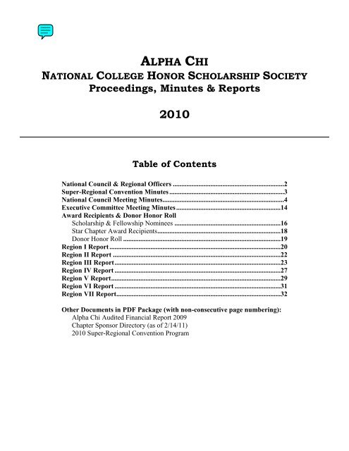 National Council - Alpha Chi