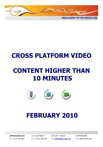 cross platform video content higher than 10 minutes ... - ATCNA.net