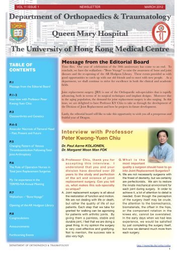 Vol.11 Issue 1, March 2012 - Department of Orthopaedics and ...