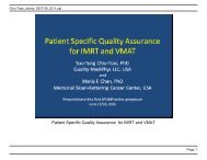 Patient Specific Quality Assurance for IMRT and VMAT