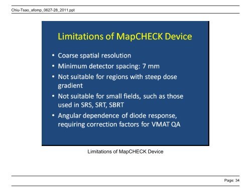 Patient Specific Quality Assurance for IMRT and VMAT