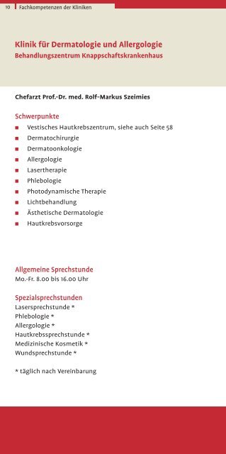 UNSERE KliNiKEN UNd FACHZENTREN