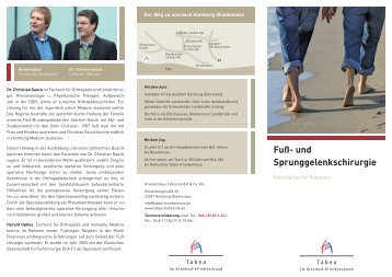 Fuß- und Sprunggelenkschirurgie - Tabea Hamburg