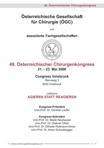 Österreichische Gesellschaft für Chirurgie (ÖGC) - 54 ...