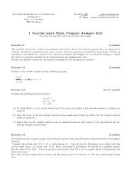 1. Exercise sheet Static Program Analysis 2011