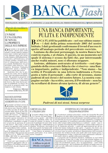 BANCAflash - Banca di Piacenza