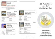 CD-Aufnahmen aus dem Altenberger Dom - Altenberger Dommusik