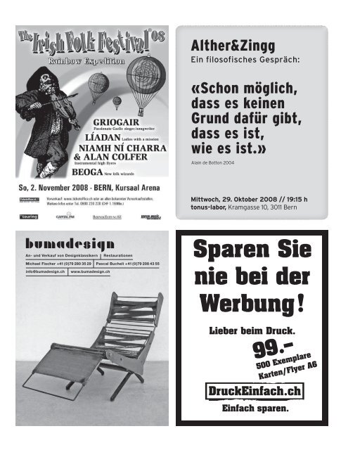 Sparen Sie nie bei der Werbung! Lieber beim Druck. 99. - Ensuite