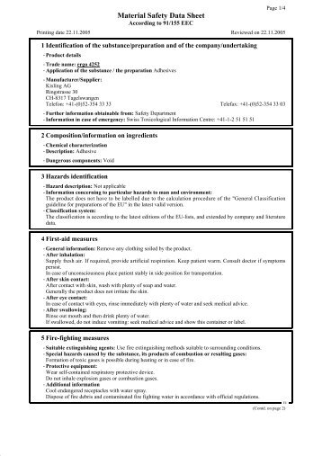 Material Safety Data Sheet