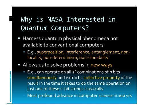 X - NASA Quantum Future Technologies Conference