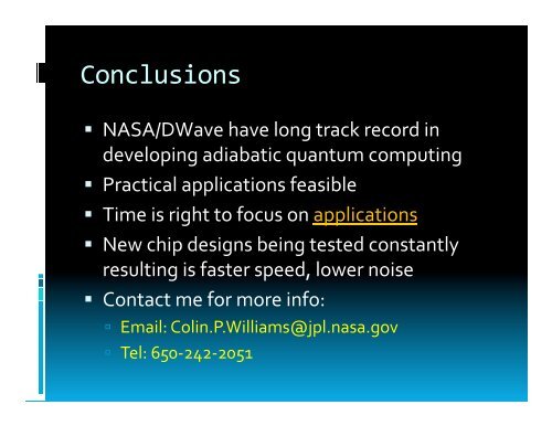 X - NASA Quantum Future Technologies Conference