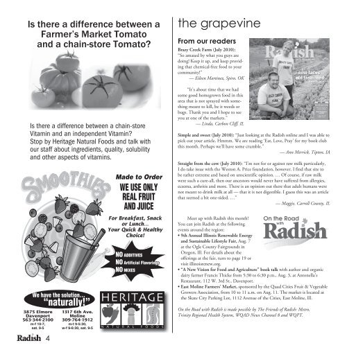August 2010 Edition - Radish Magazine
