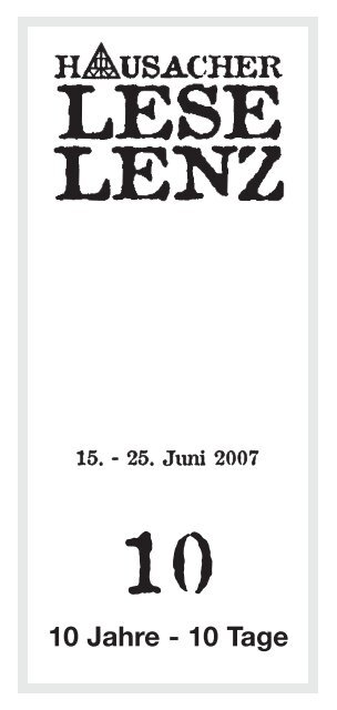 10 Jahre - 10 Tage - LeseLenz