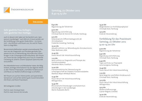 Symposium Gynäkologie Köln 2012 - Endokrinologikum