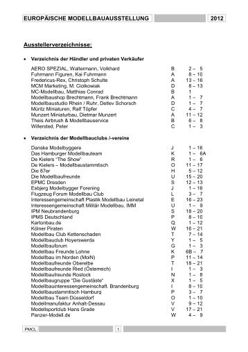 Aussteller-Liste 2012 - PMCL