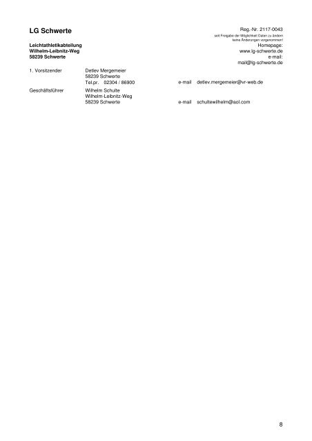 Anschriftenverzeichnis als PDF-Dokument öffnen. - Kreis 17 - Iserlohn
