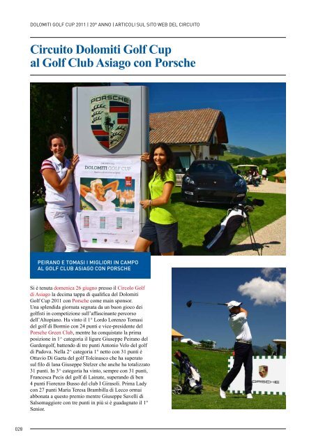 Dolomiti Golf Cup 2011 – 20° Anno