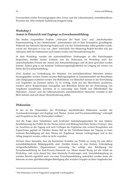 Armut und Bildung - Erwachsenenbildung als Angebot für ... - goldfisch