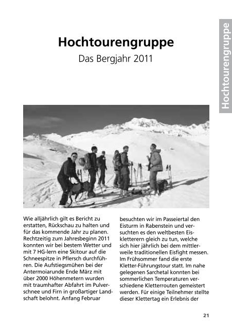Jahresbericht 2011 der Sektion Bozen - Alpenverein Südtirol
