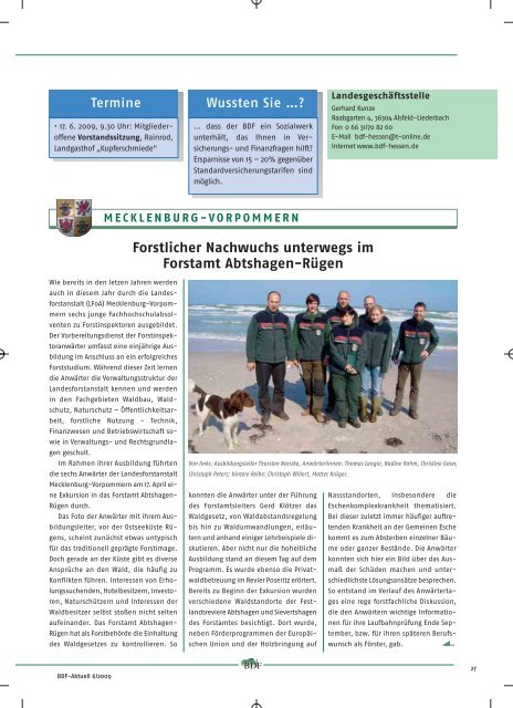 Ausgabe 06/09 - Bund Deutscher Forstleute (BDF)