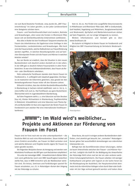Ausgabe 06/09 - Bund Deutscher Forstleute (BDF)