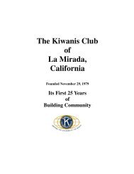 Kiwanis History - Kiwanis La Mirada