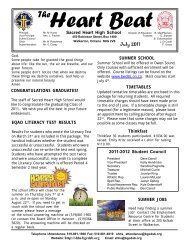 January Newsletter - Sacred Heart High School - Bruce Grey ...