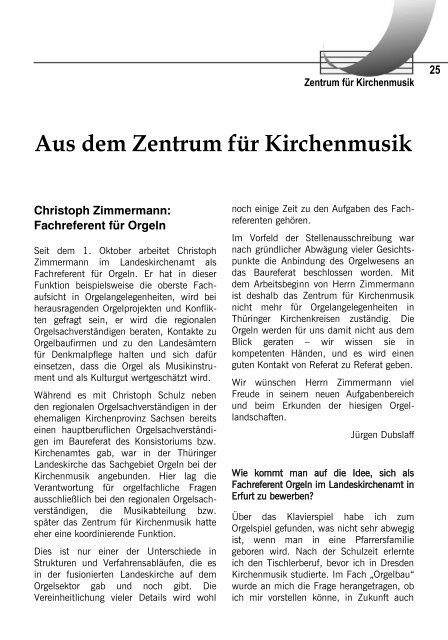 ZWISCHENTÖNE Heft 4/2012 - Kirchenmusik in der Evangelischen ...