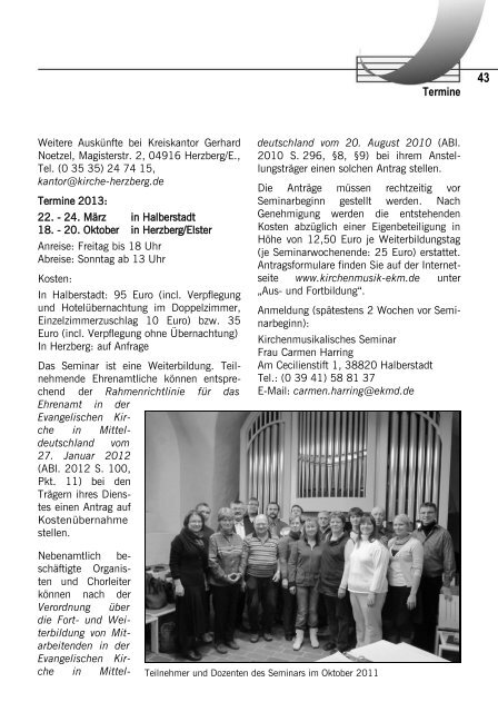 ZWISCHENTÖNE Heft 4/2012 - Kirchenmusik in der Evangelischen ...